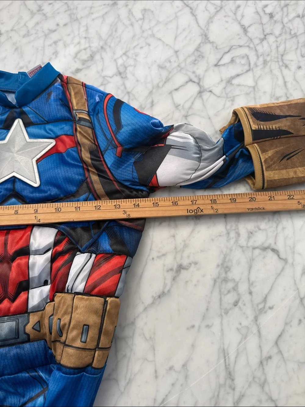 Kids Marvel Captain America Avengers Sz 5/6Y Blue Captain Star Superhero Costume - Picture 7 of 8